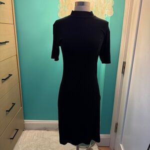 Nomia Black Mockneck Midi Dress - Size Small